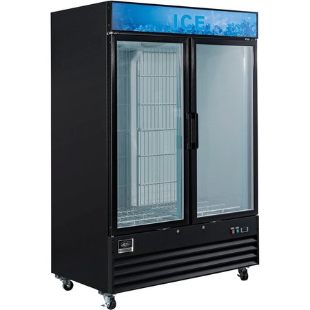 NEXEL Ice Merchandiser, 2 Swing Glass Doors, 45 Cu. Ft. D1.2BM2F-ICE-HC